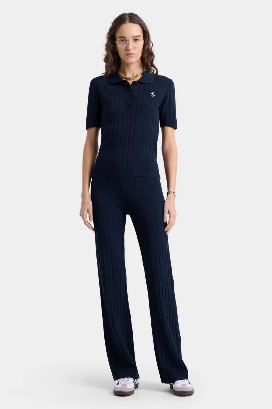 SRC Ribbed Polo T-Shirt in Blue
