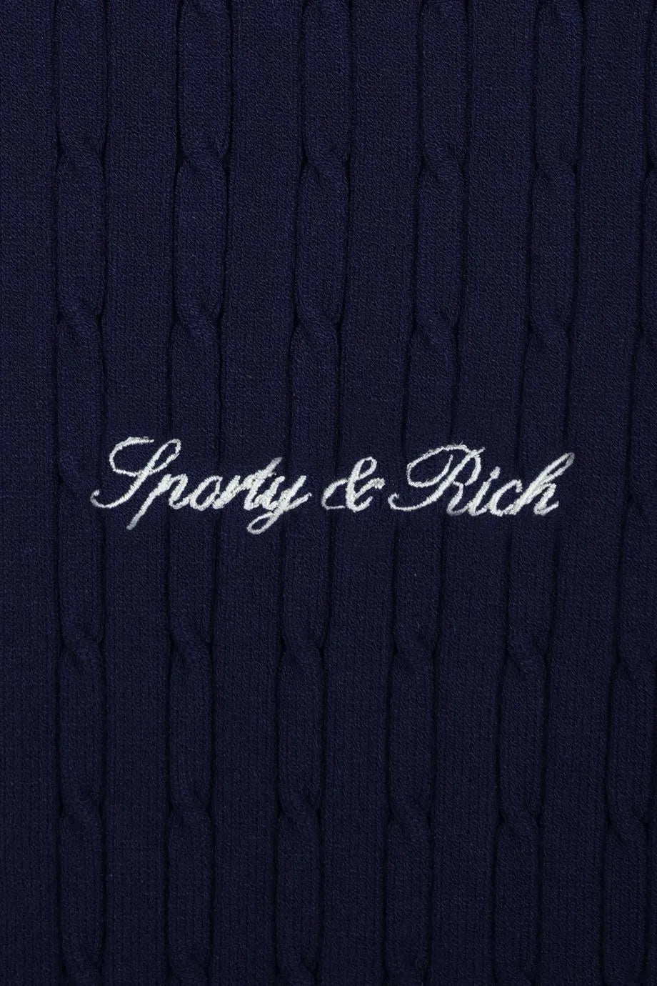 Signature Logo Mini Cable Polo T-Shirt in Blue