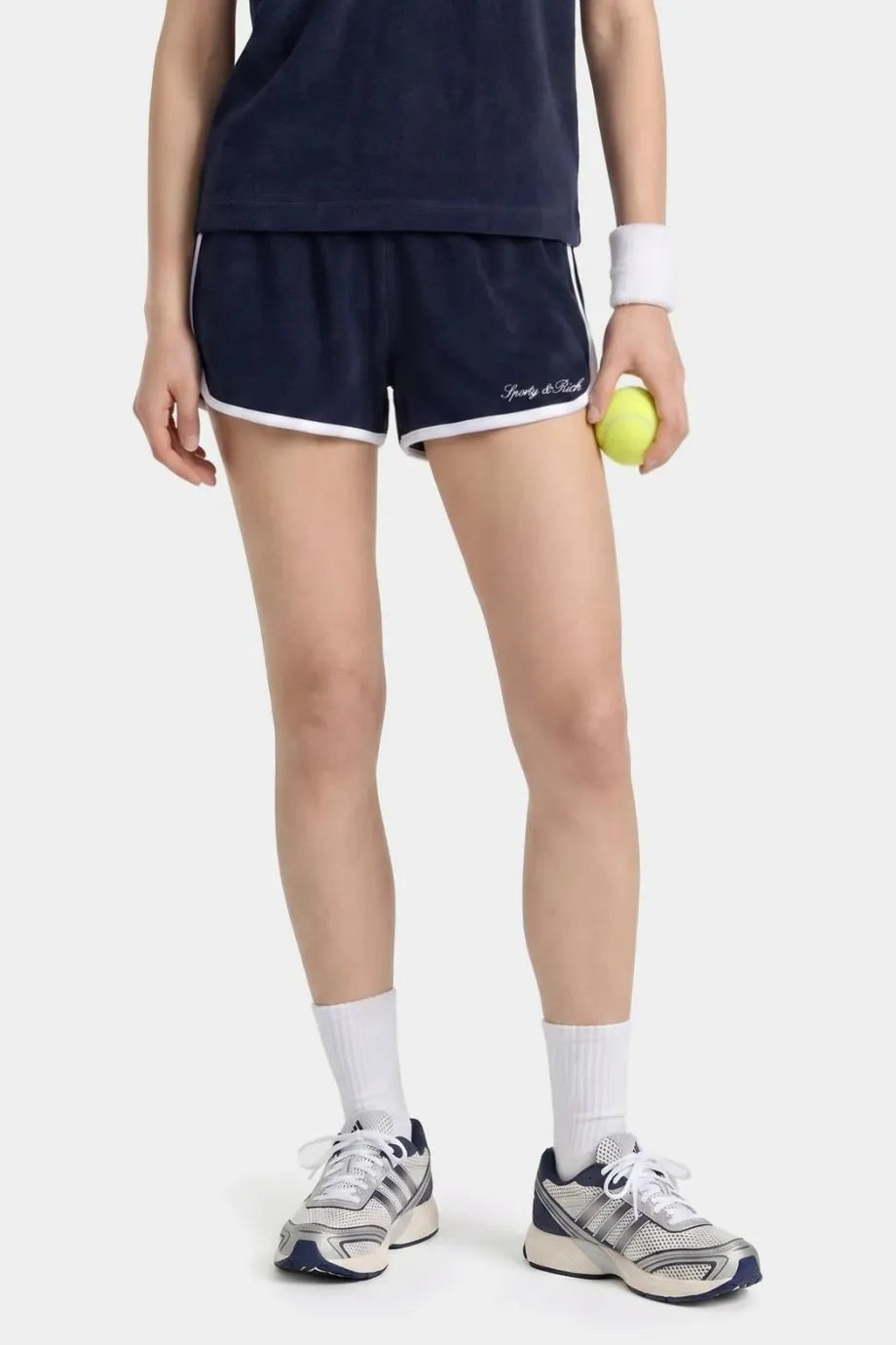 Signature Logo Terry Cotton Shorts in Blue