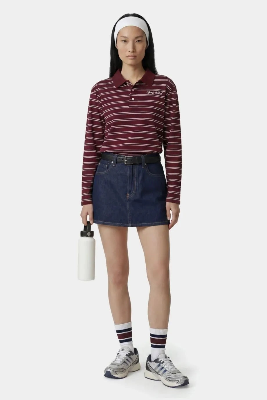 Signature Logo Easy Stripes Polo T-Shirt in Red
