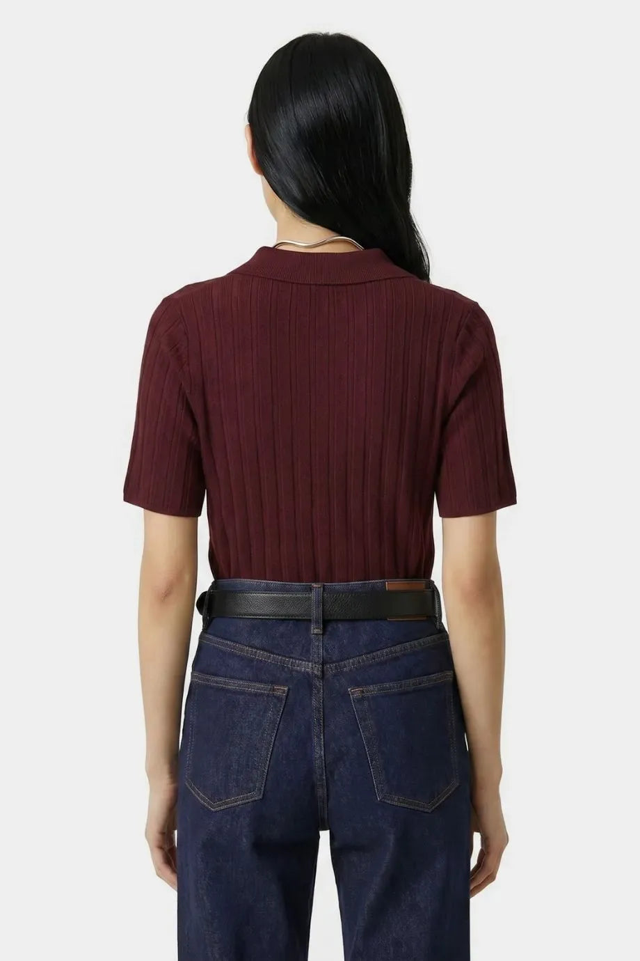 SRC Ribbed Polo T-Shirt in Red