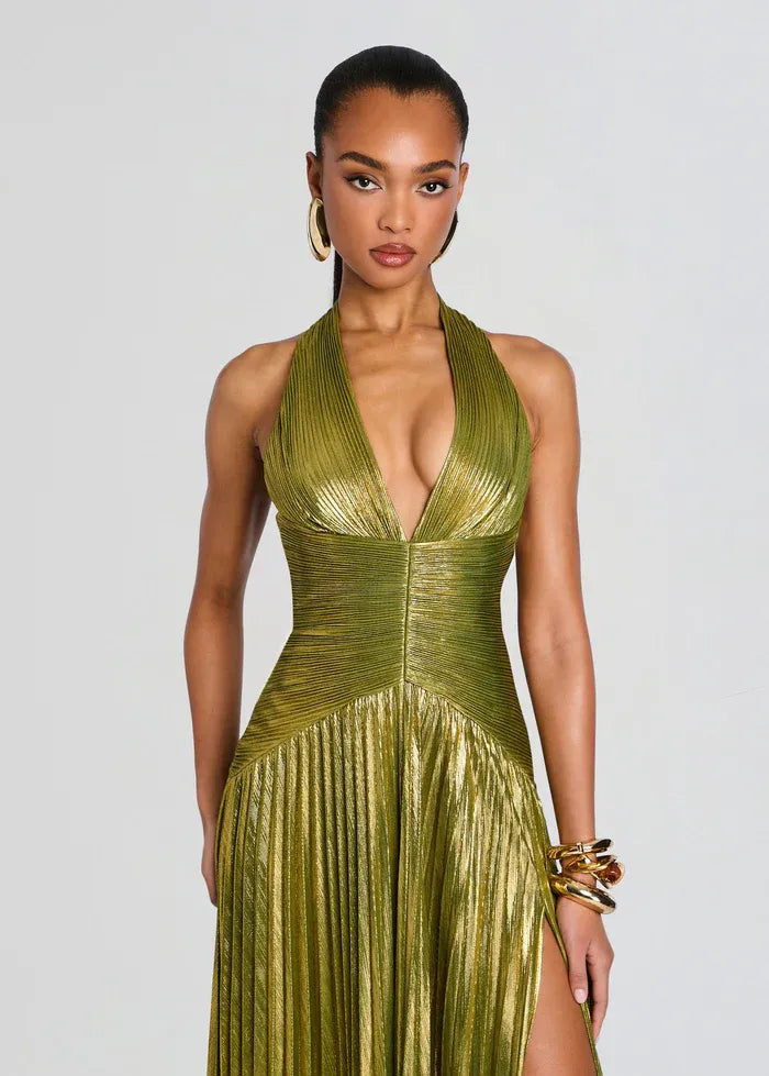 Elanil Sleeveless Evening Dress in Green