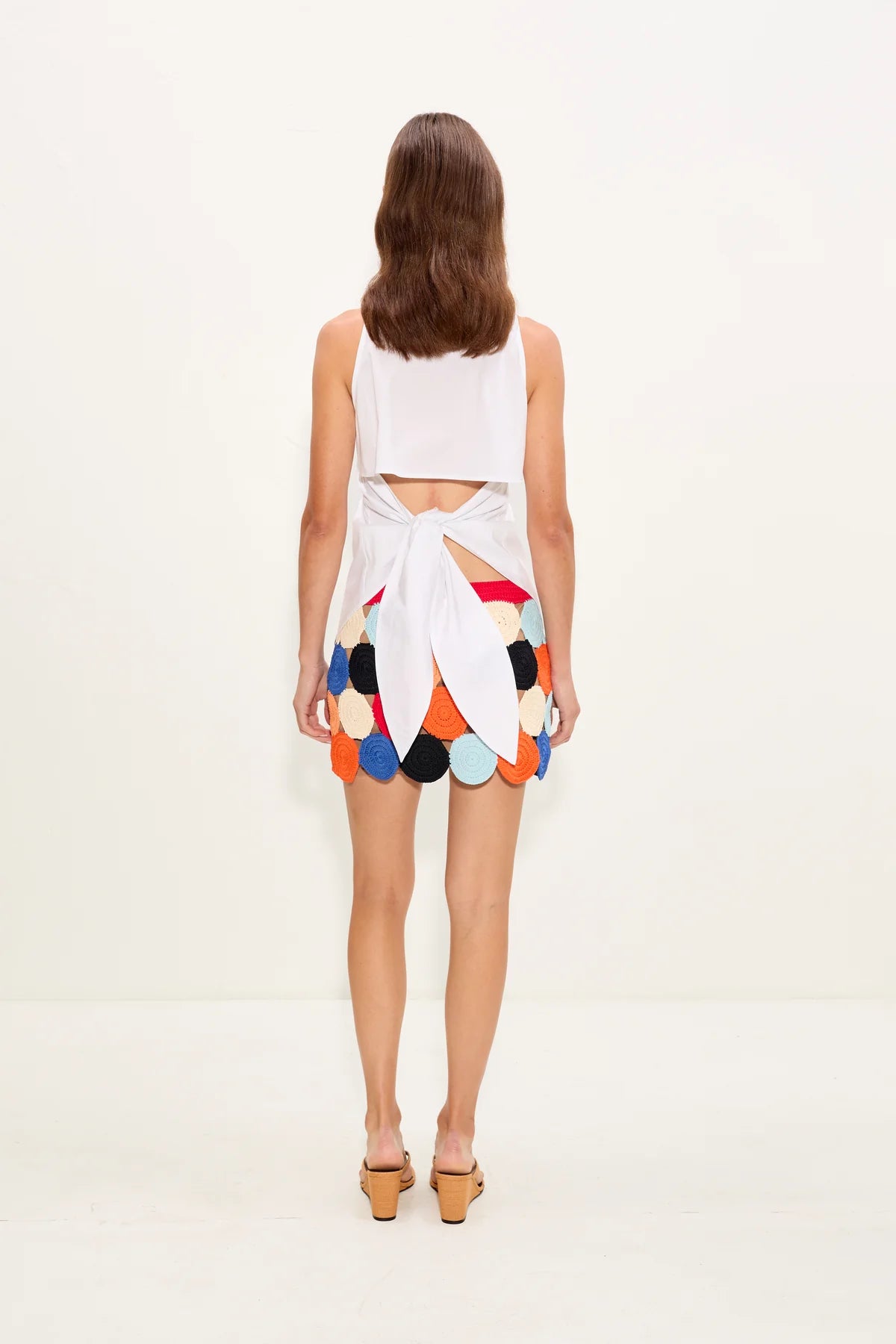 Beep Beep Crochet Mini Skirt in Red