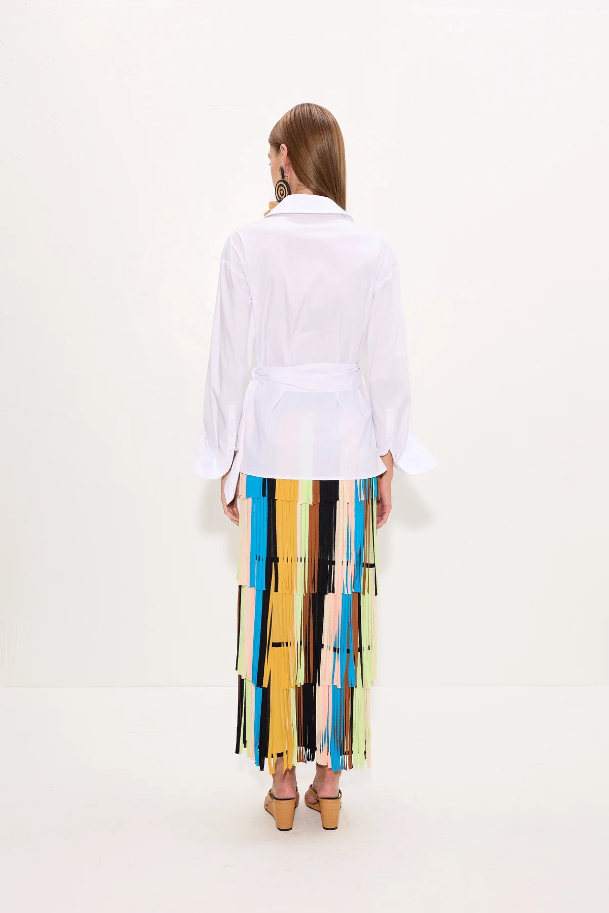 Anya Poplin Wrap Cotton Top in White