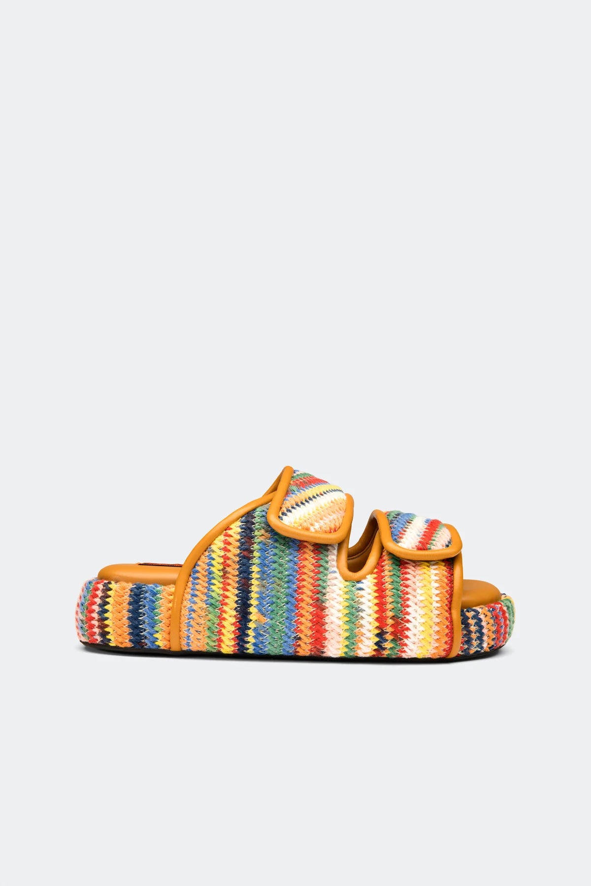 Cro Multicolor Flat Sandals in Yellow