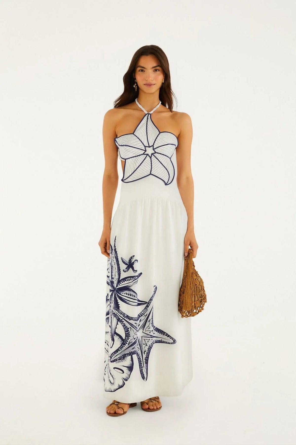 Coast Stars Linen Sleeveless Maxi Dress in White