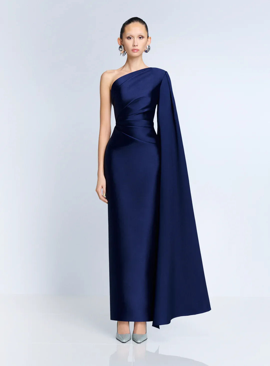Veya One Shoulder Evening Dress in Blue