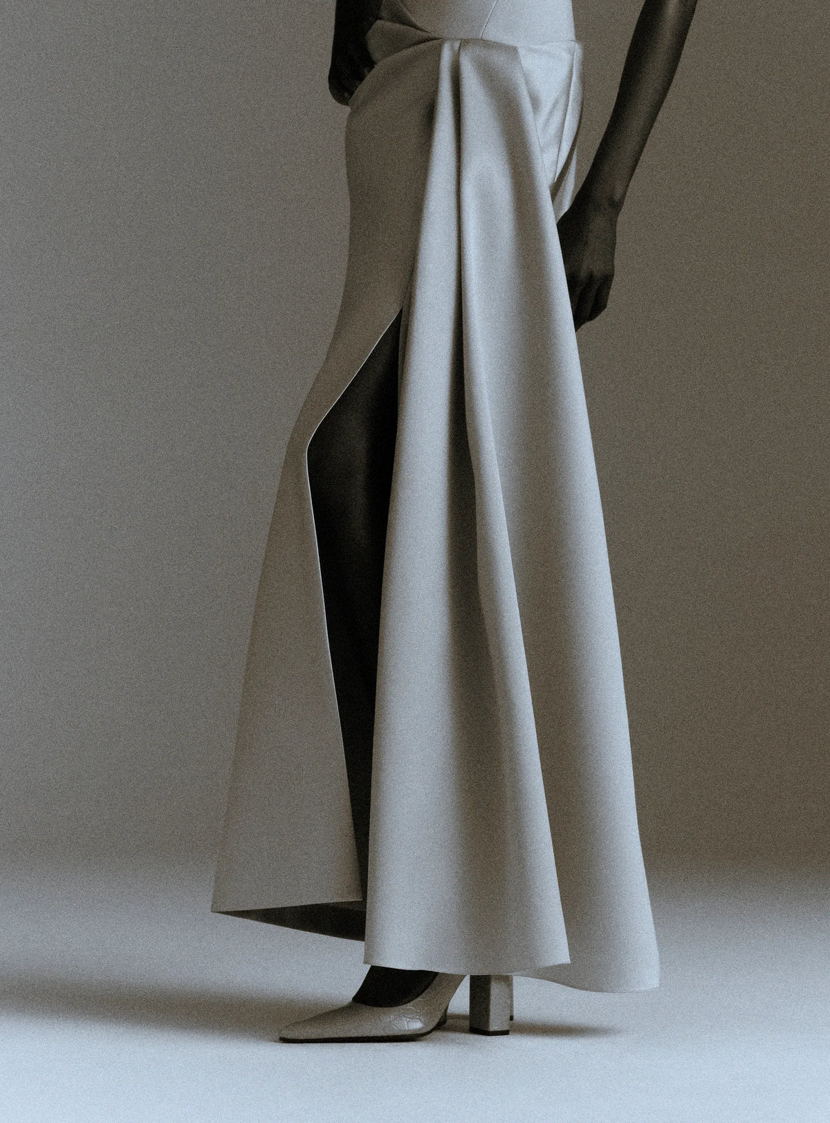 Seri Strapless Evening Dress in Silver