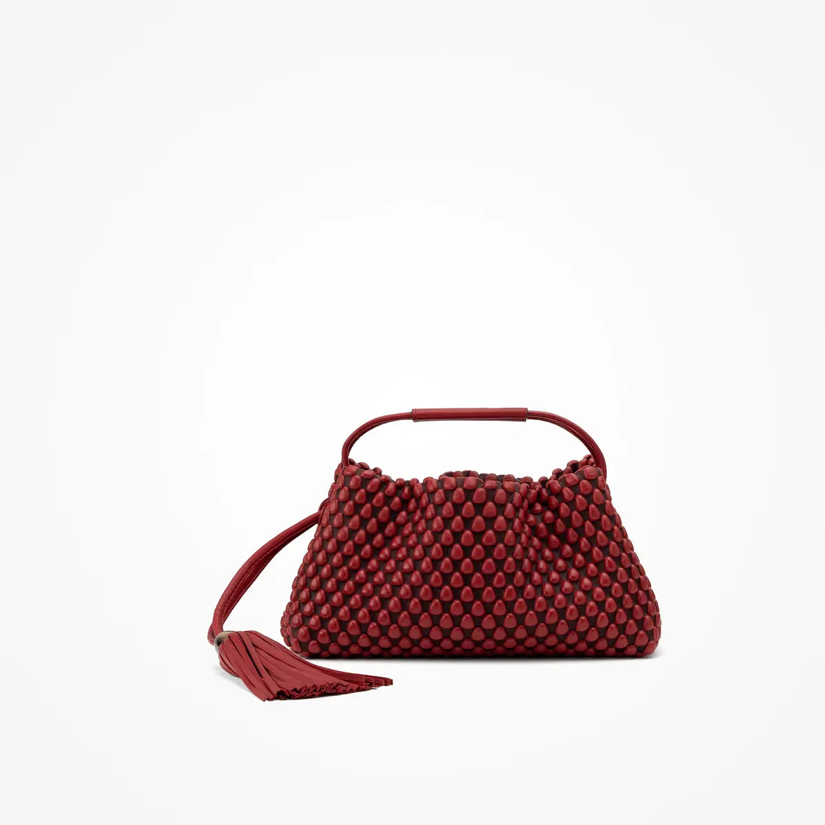 Tango Nappa Bubble Cinnamon Stick Top Handle Bag in Red
