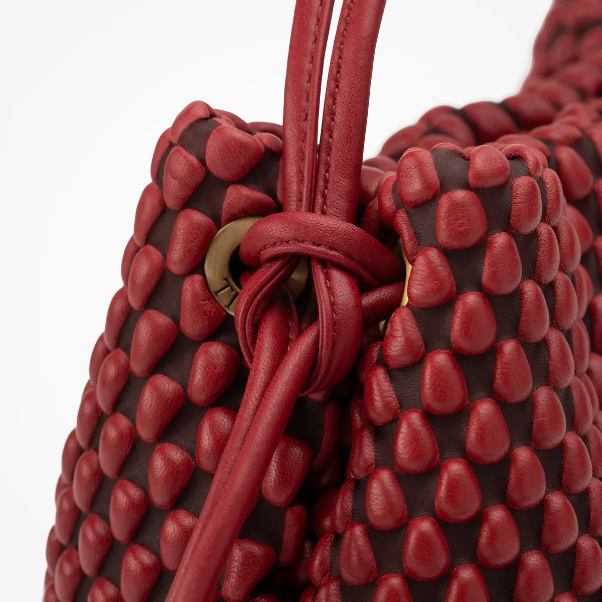 Tango Nappa Bubble Cinnamon Stick Top Handle Bag in Red