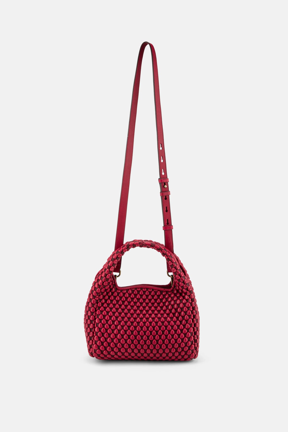 Figaro Nappa Classic Red Bubble Top Handle Bag in Red