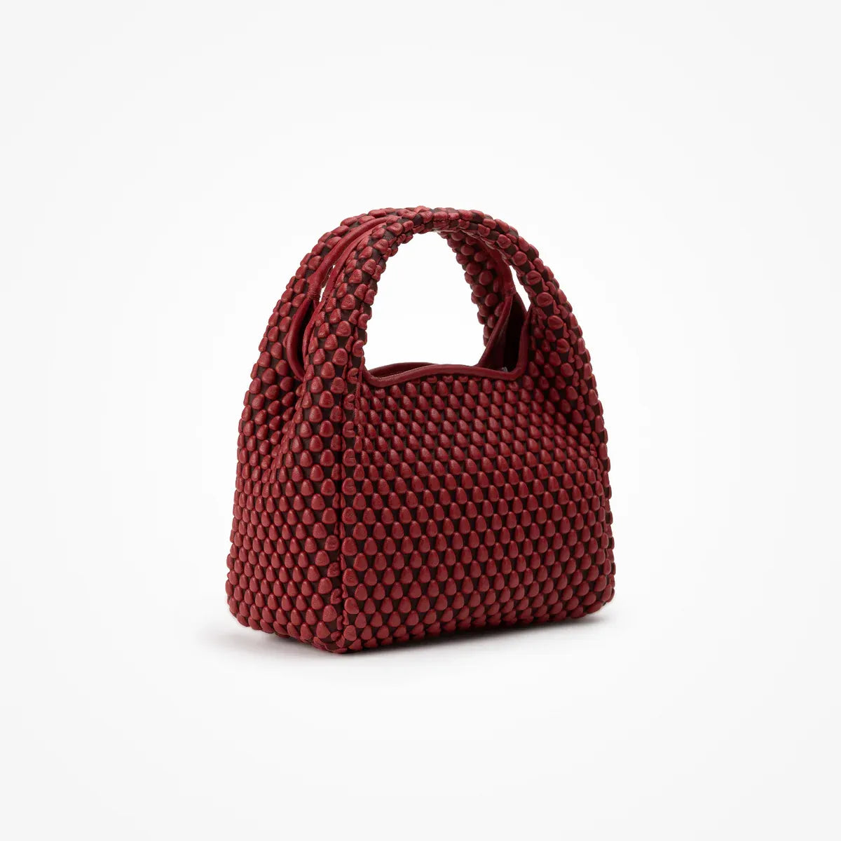 Figaro Nappa Classic Red Bubble Top Handle Bag in Red