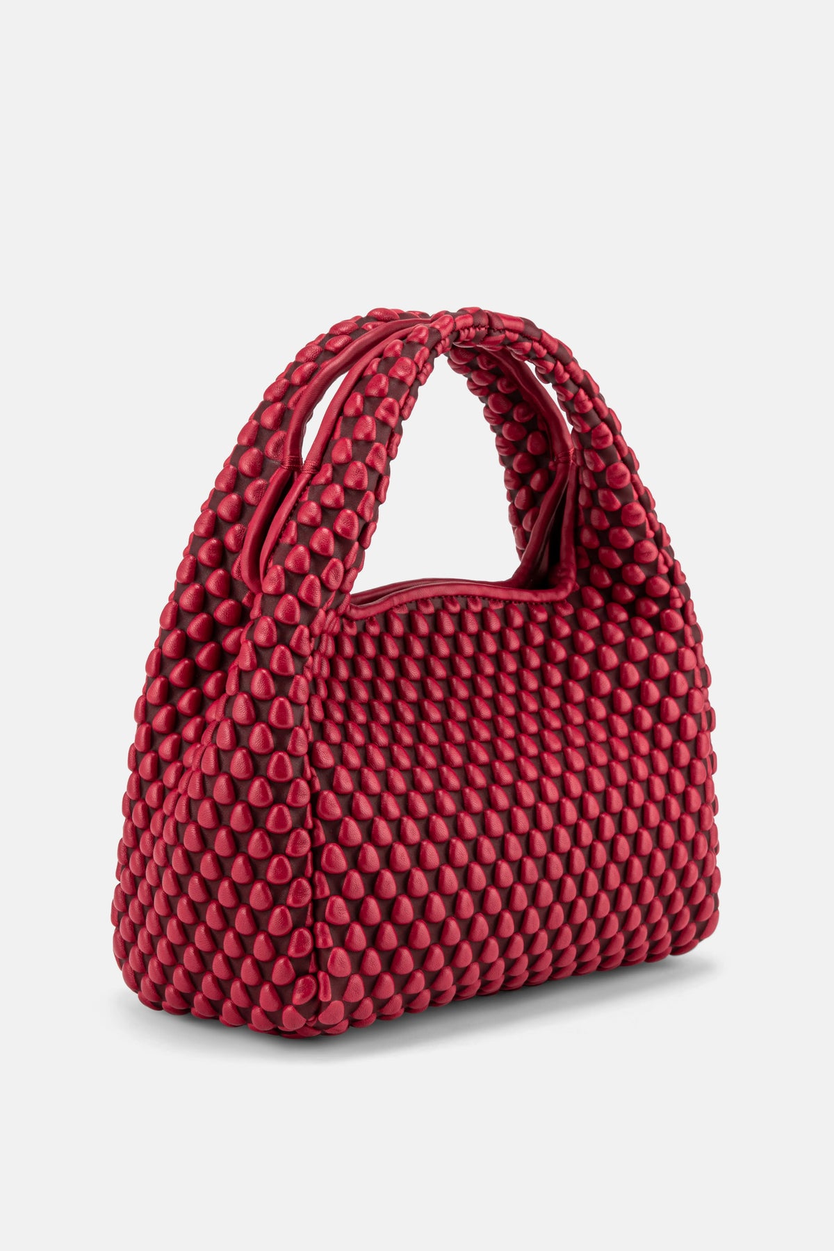Figaro Nappa Classic Red Bubble Top Handle Bag in Red