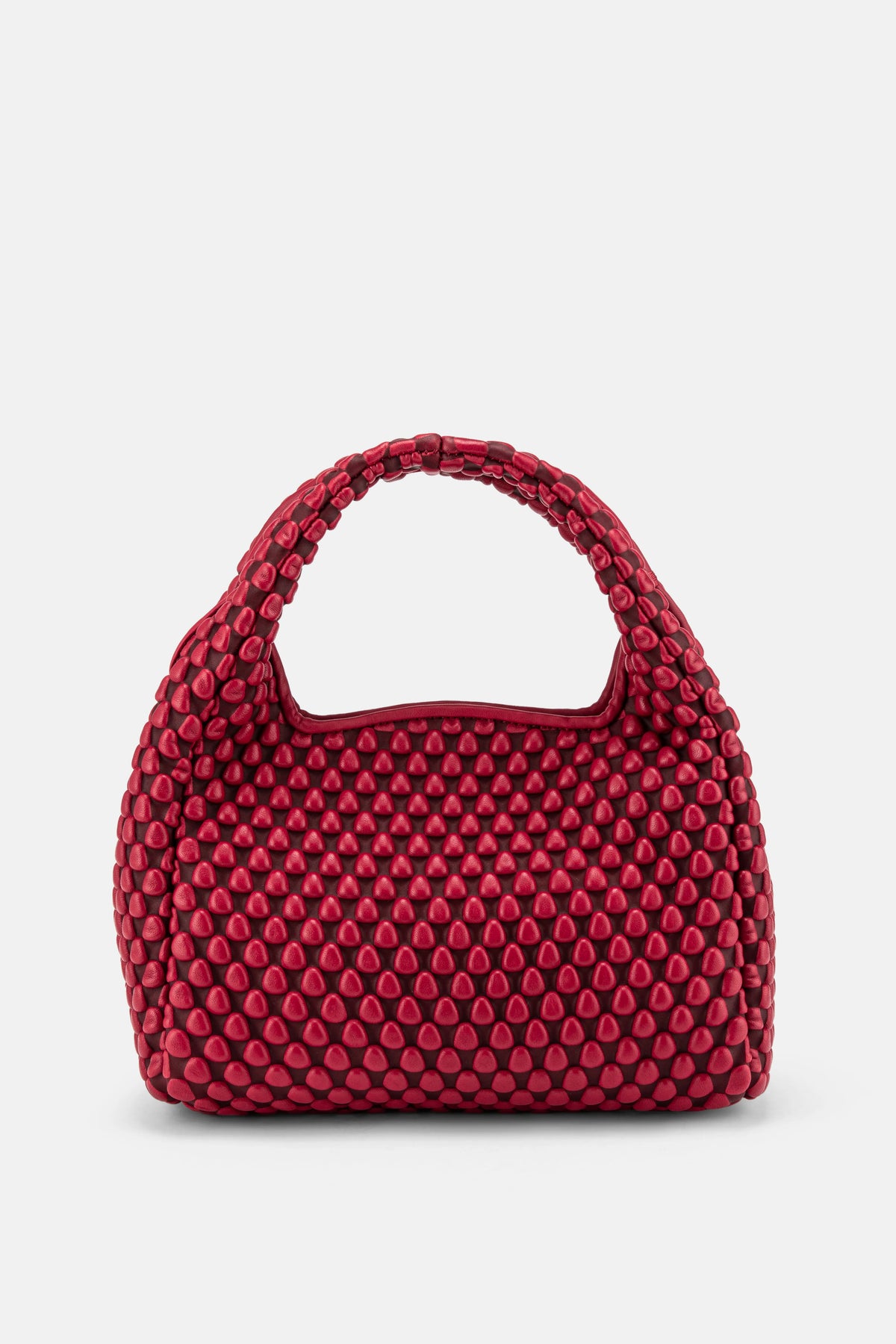 Figaro Nappa Classic Red Bubble Top Handle Bag in Red
