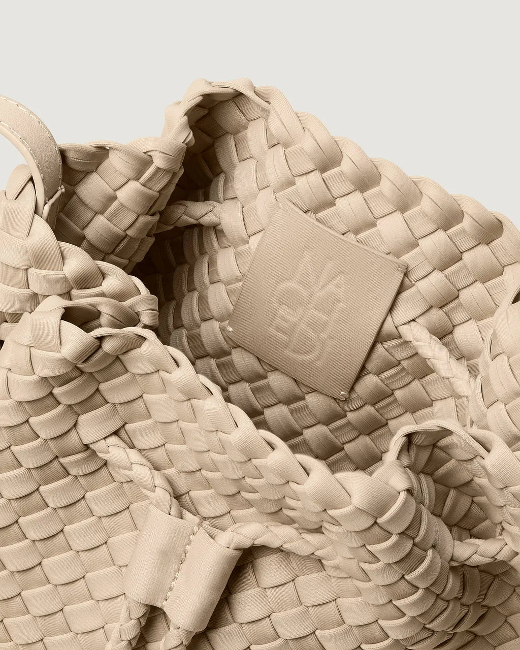Gramercy Woven Bucket Bag in Beige