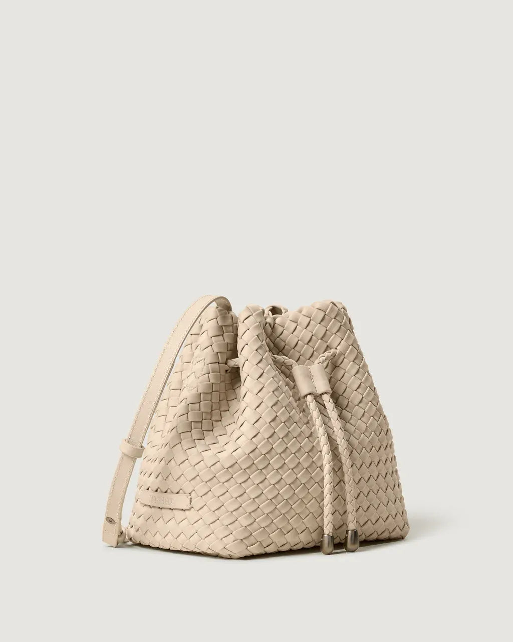 Gramercy Woven Bucket Bag in Beige
