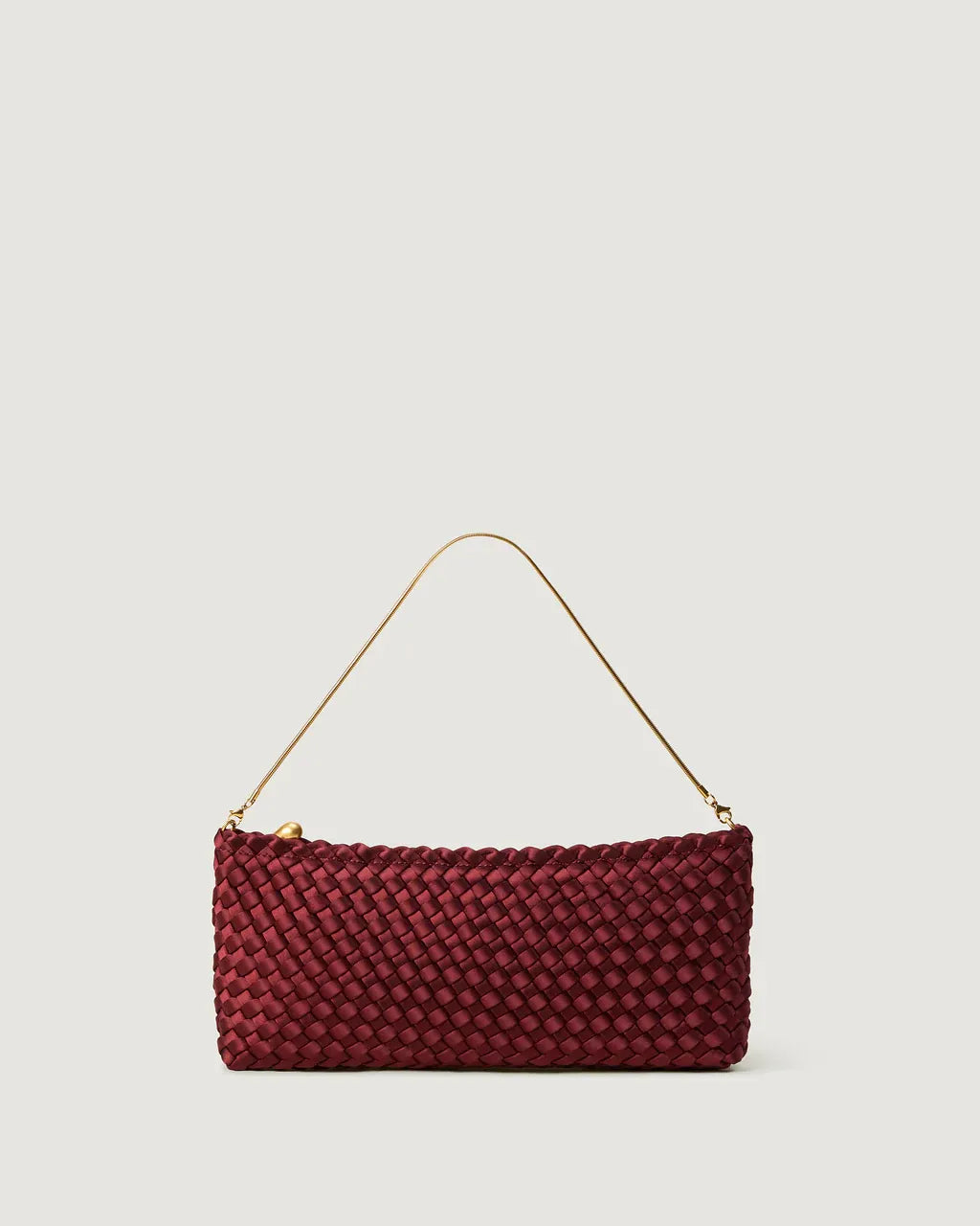 Gala Satin Woven Clutch Bag in Red