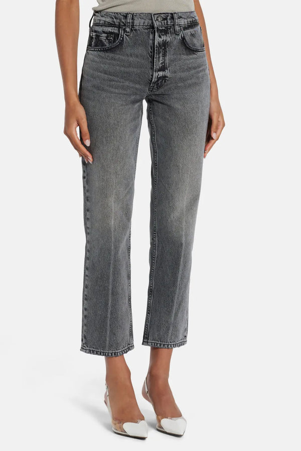 Kate Cotton Straight Jeans in Grey