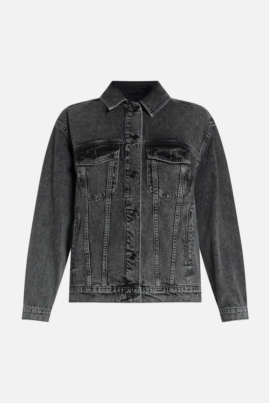 Rory Cotton Denim Jacket in Grey