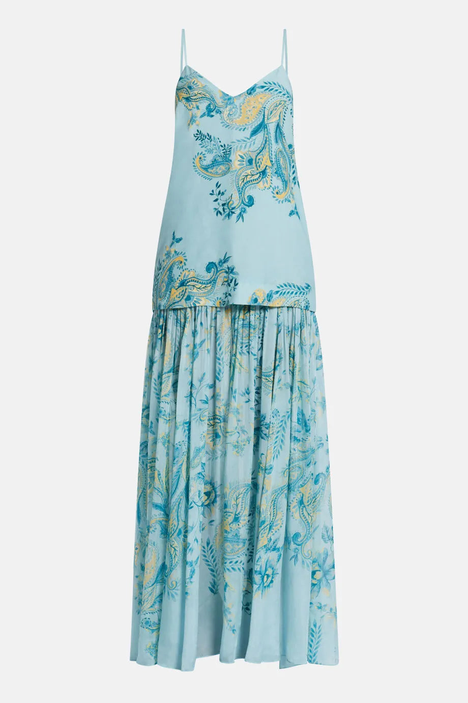 Amari Floral Sleeveless Maxi Dress in Blue