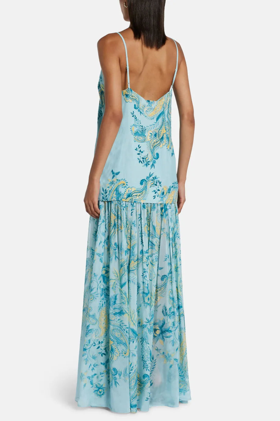 Amari Floral Sleeveless Maxi Dress in Blue