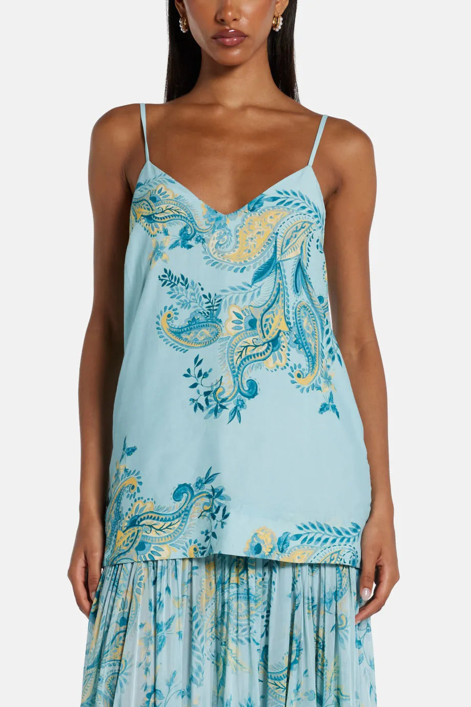 Amari Floral Sleeveless Maxi Dress in Blue