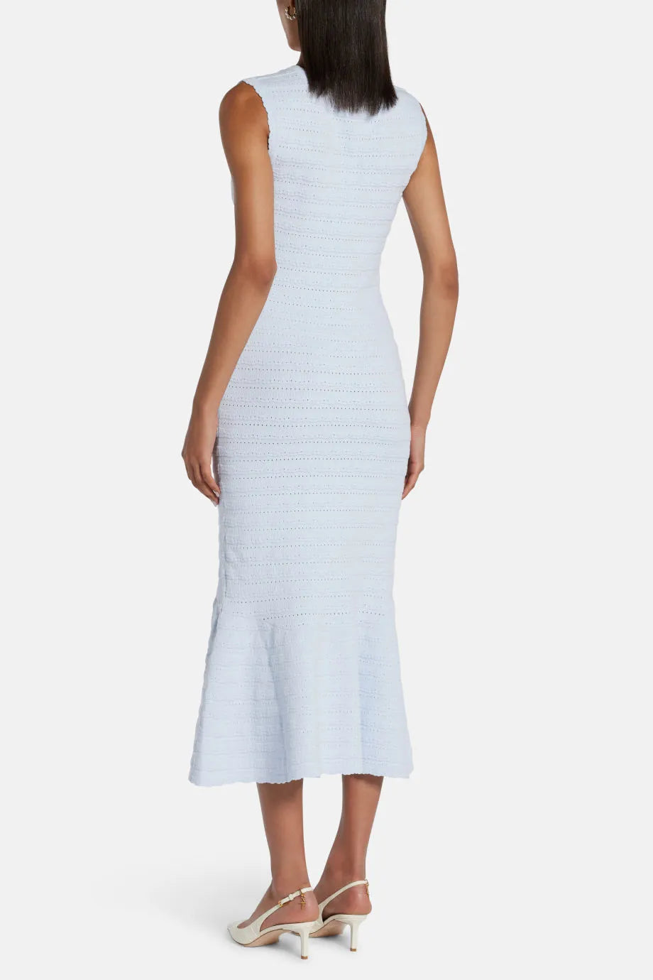 Leigh Sleeveless Knit Midi Dress in Blue