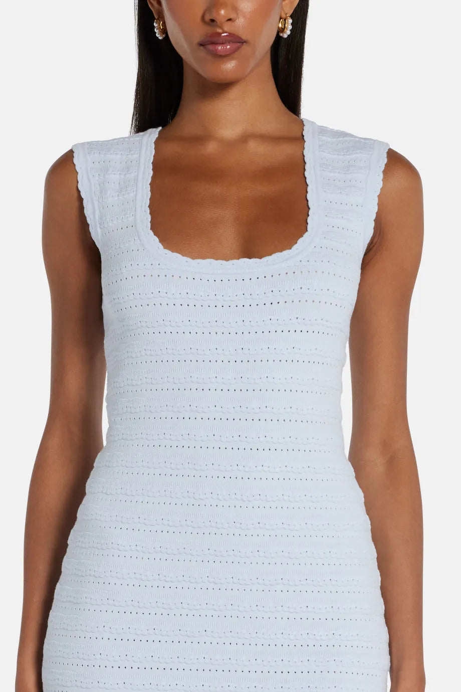 Leigh Sleeveless Knit Midi Dress in Blue