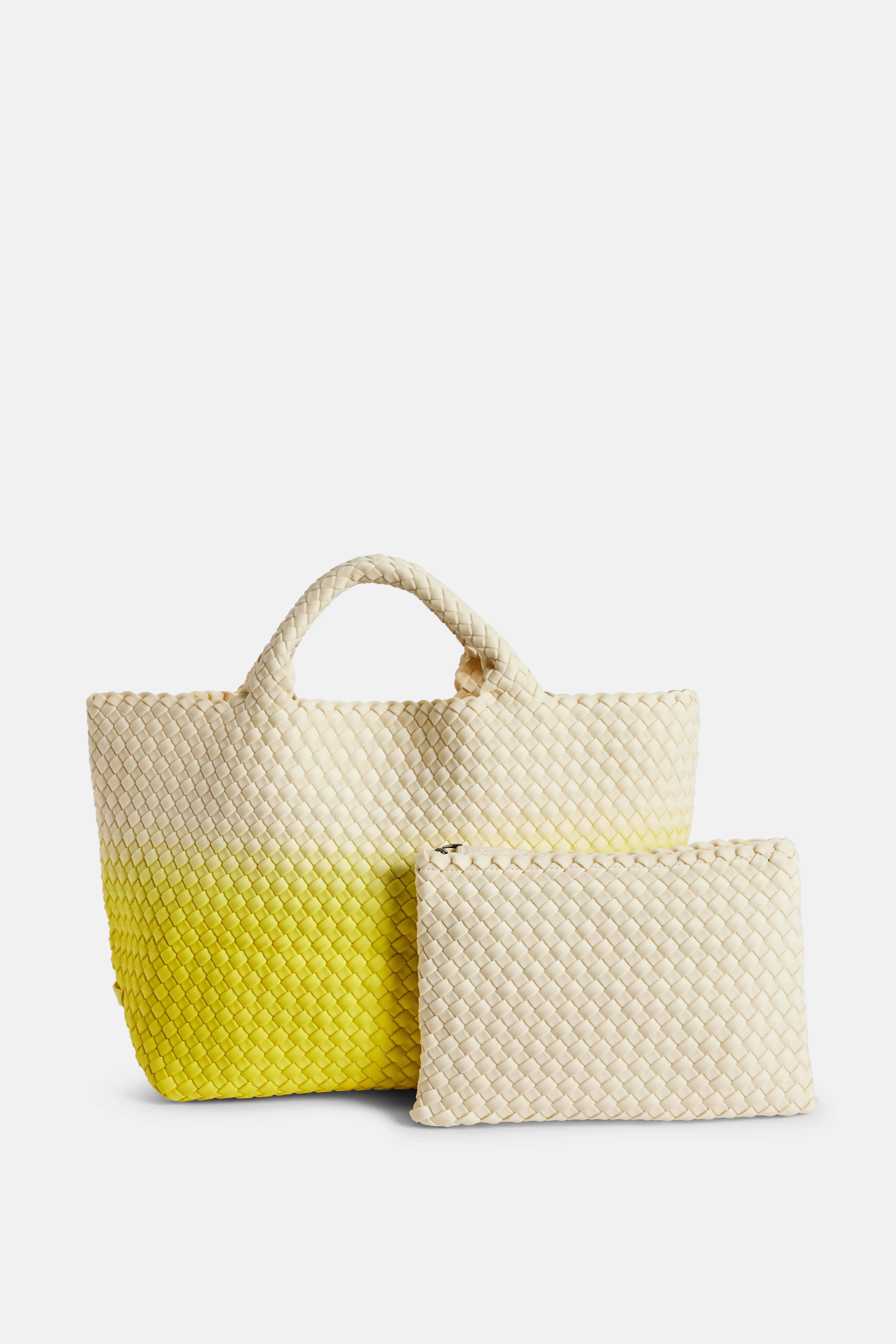 St Barths Medium Tote Bag in Yellow and Nude