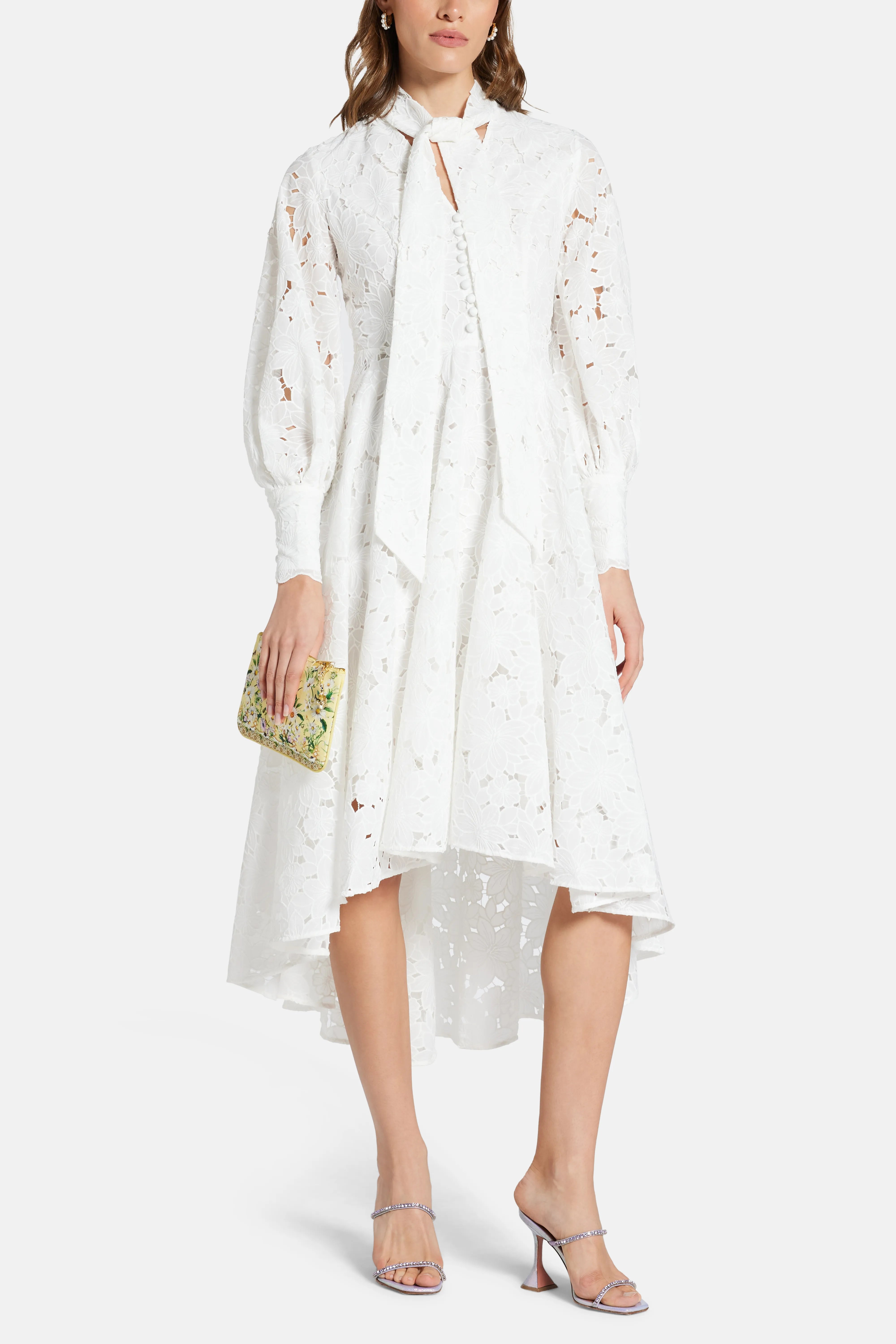 Mirabel Cotton Midi Dress in White