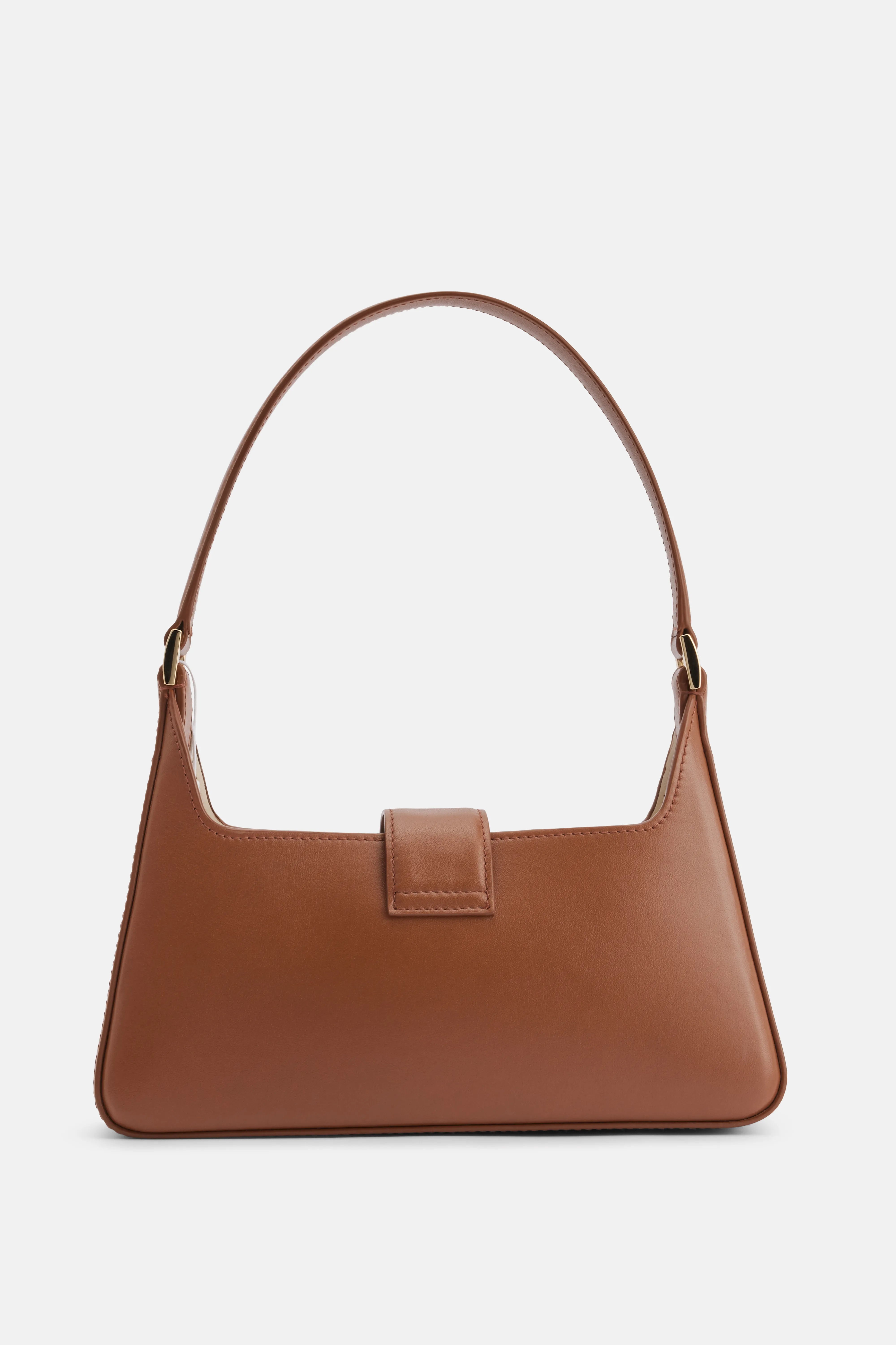 Lou Leather Shoulder Bag in Brown
