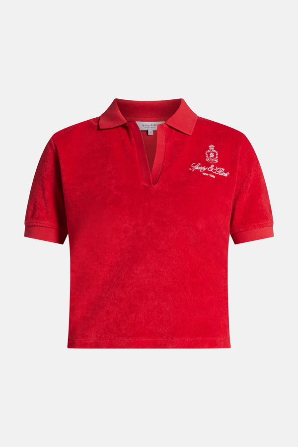 Vendome Terry Cotton Polo T-Shirt in Red