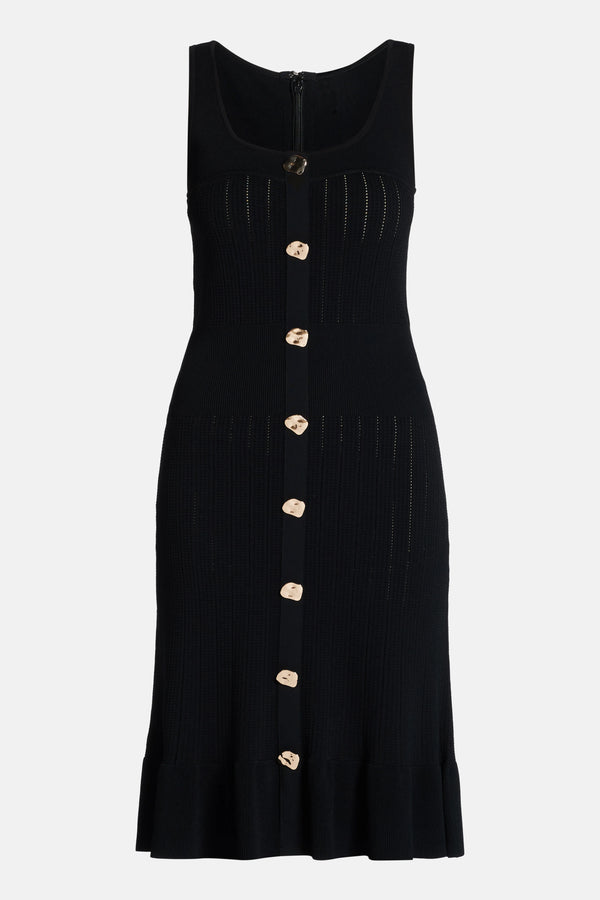 Maggie Sleeveless Bandage Knit Mini Dress in Black