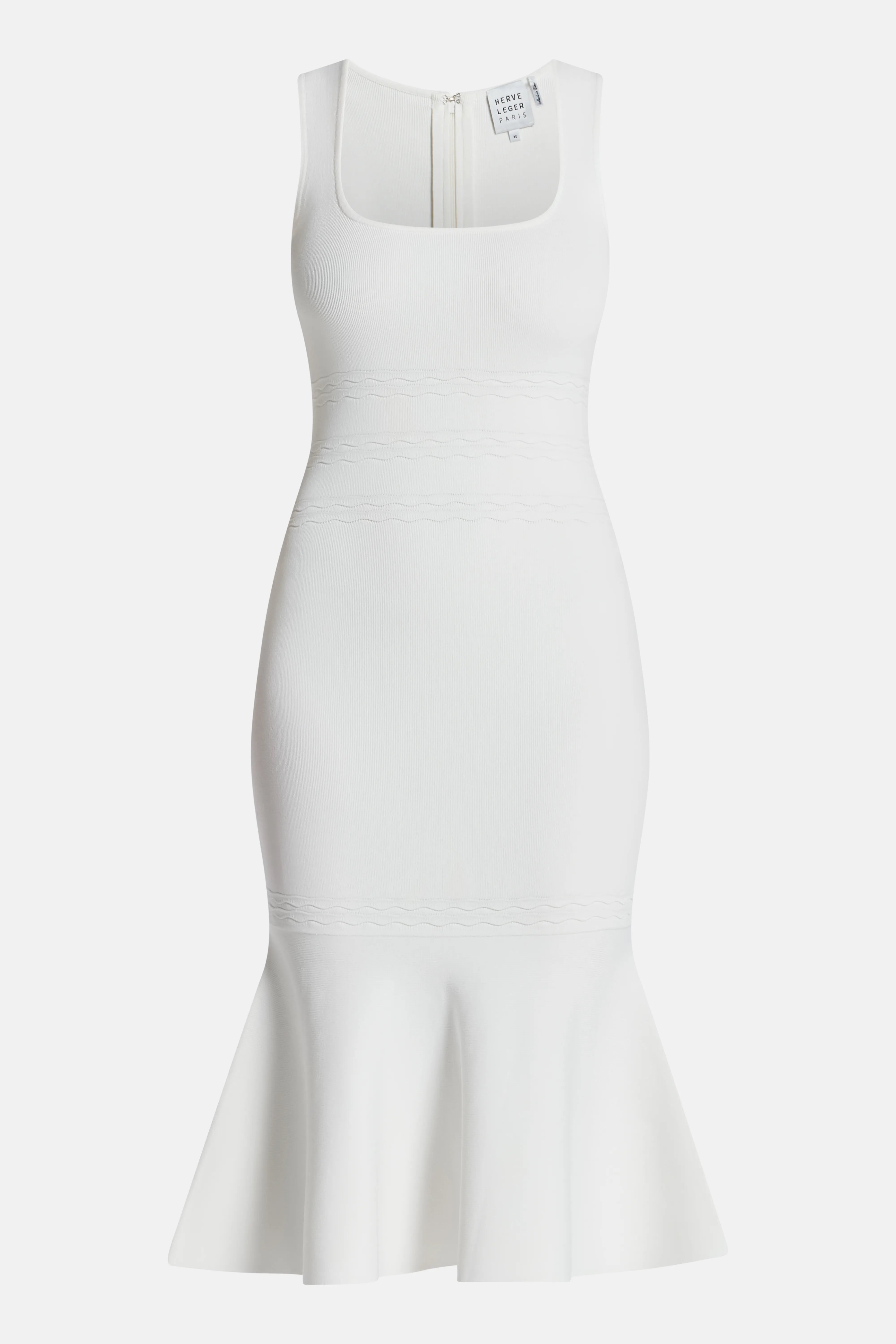 Camille Sleeveless Knit Bandage Midi Dress in White