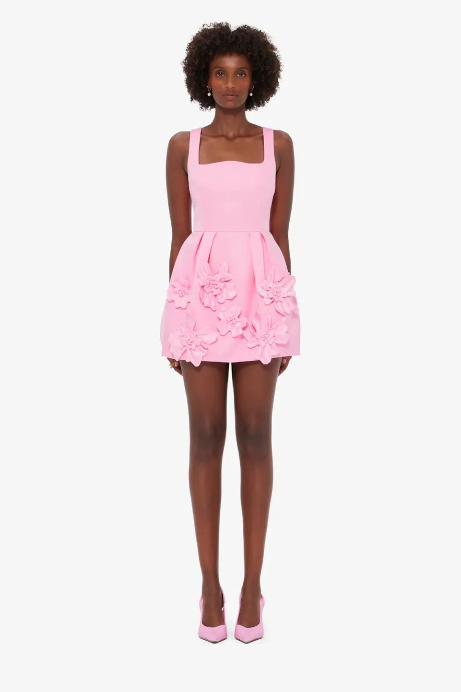 Piper Floral Applique Sleeveless Mini Dress in Pink