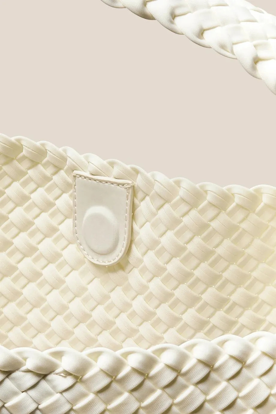 Nomad Woven Medium Hobo Shoulder Bag in White With Pouch