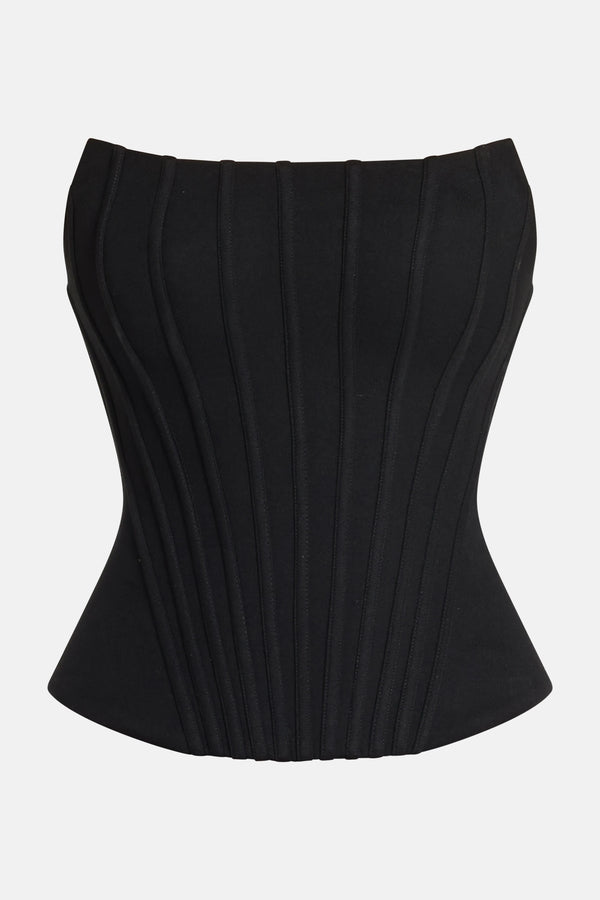 Sleeveless Corset Top in Black