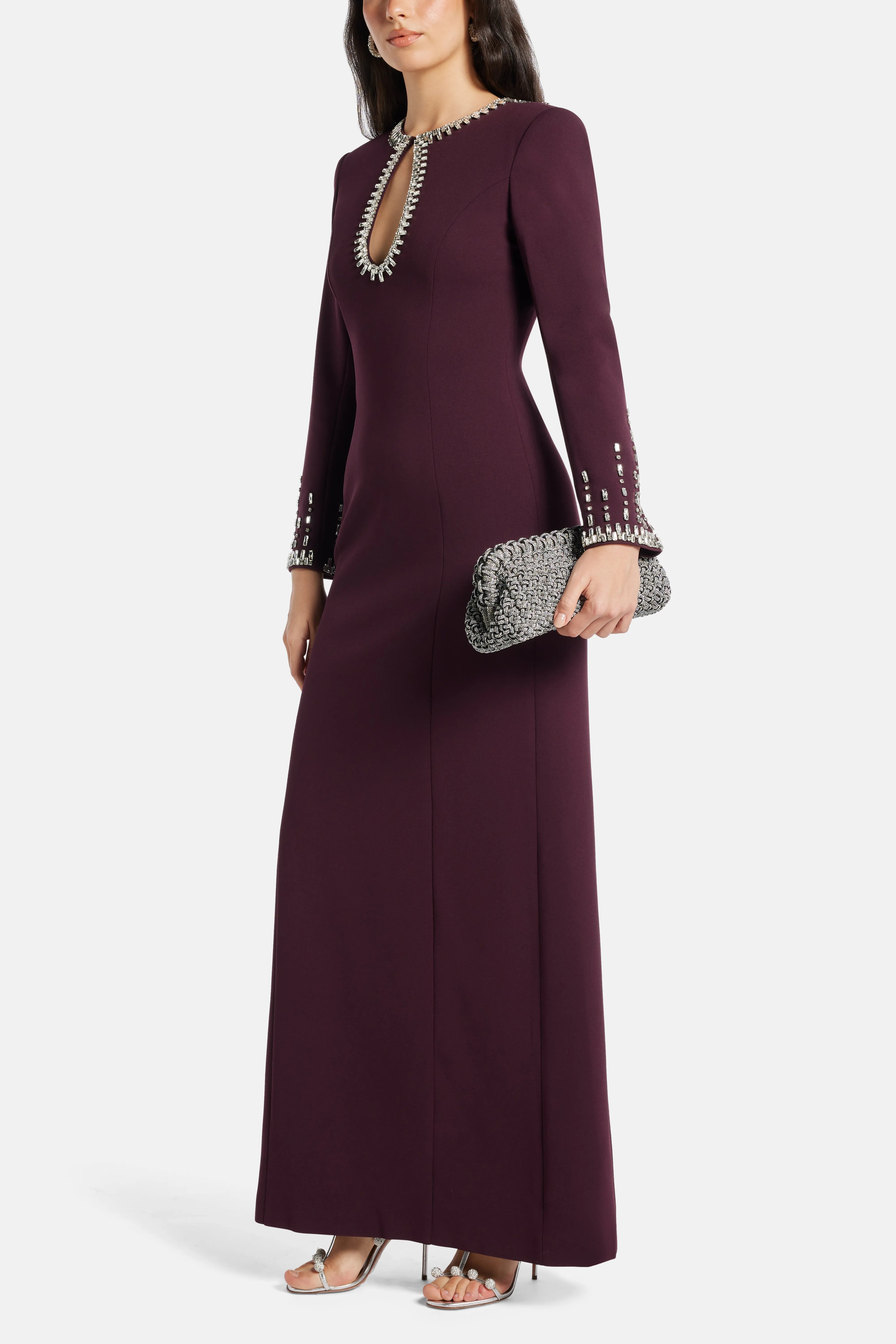 Crystals Clutch Bag in Black