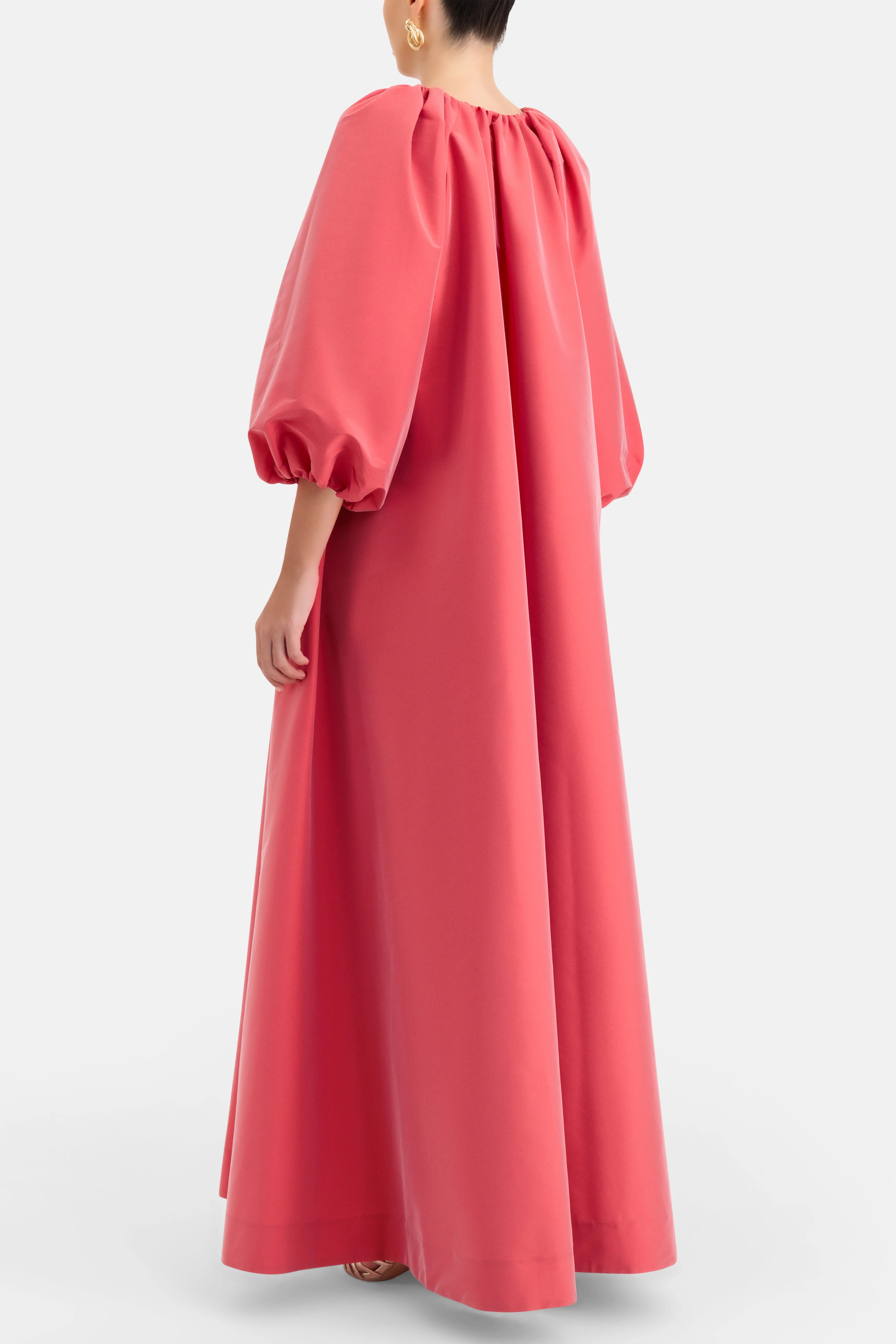 George Puff Sleeves Maxi Dress in Pink
