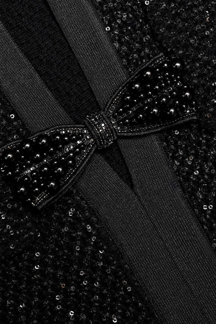 Sequin Knit Mini Dress in Black