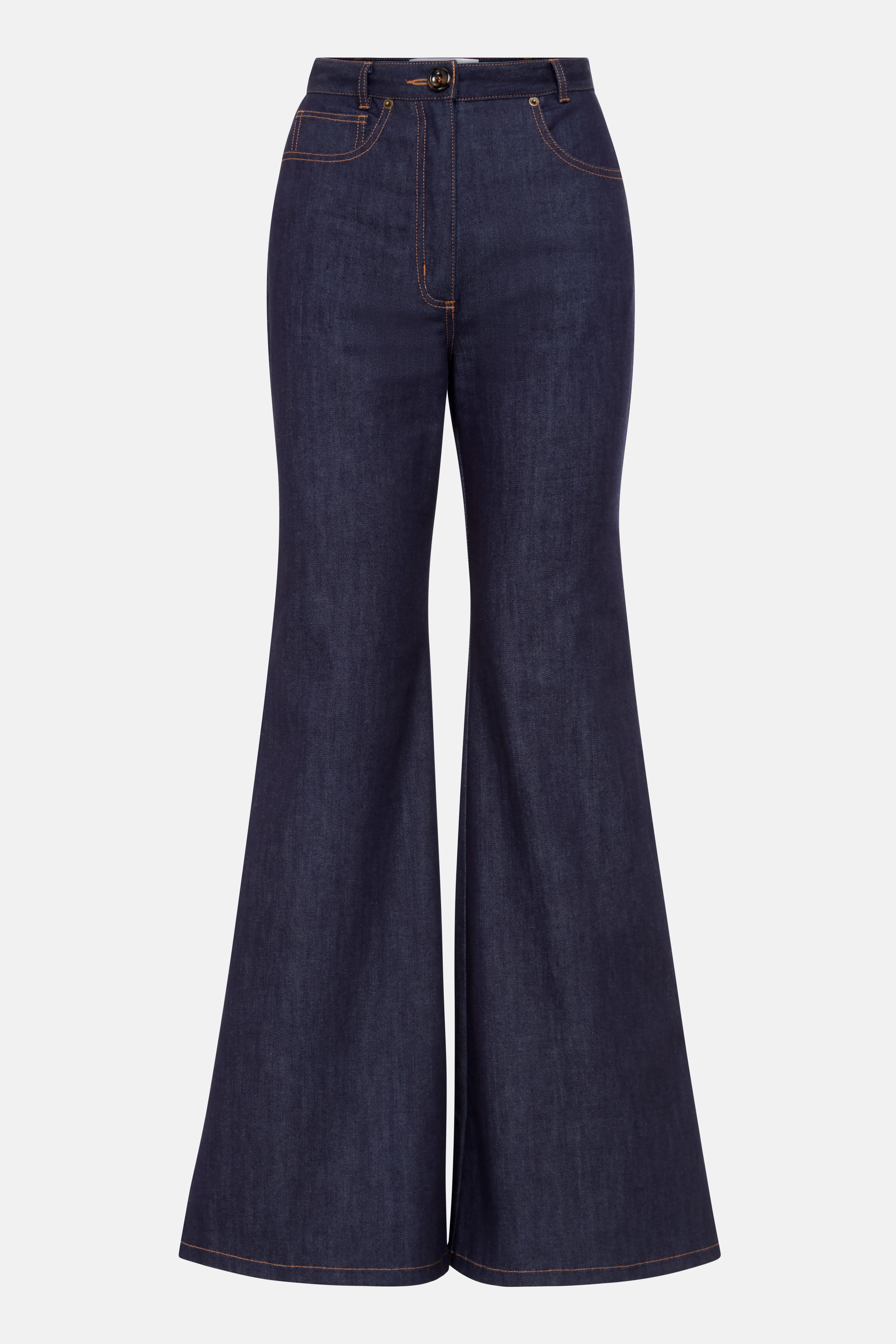 Pamela Denim Cotton Flared Jeans in Blue