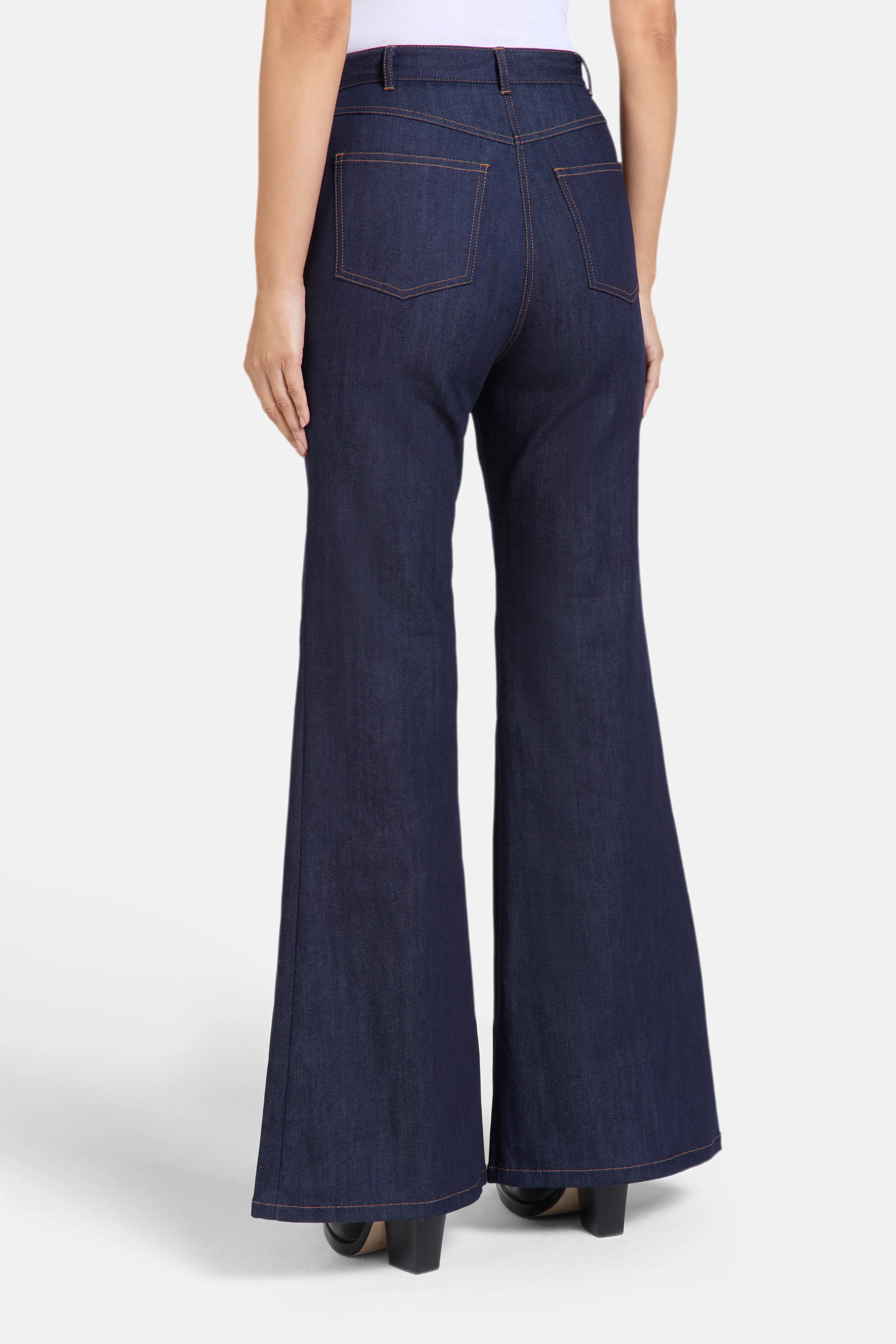 Pamela Denim Cotton Flared Jeans in Blue