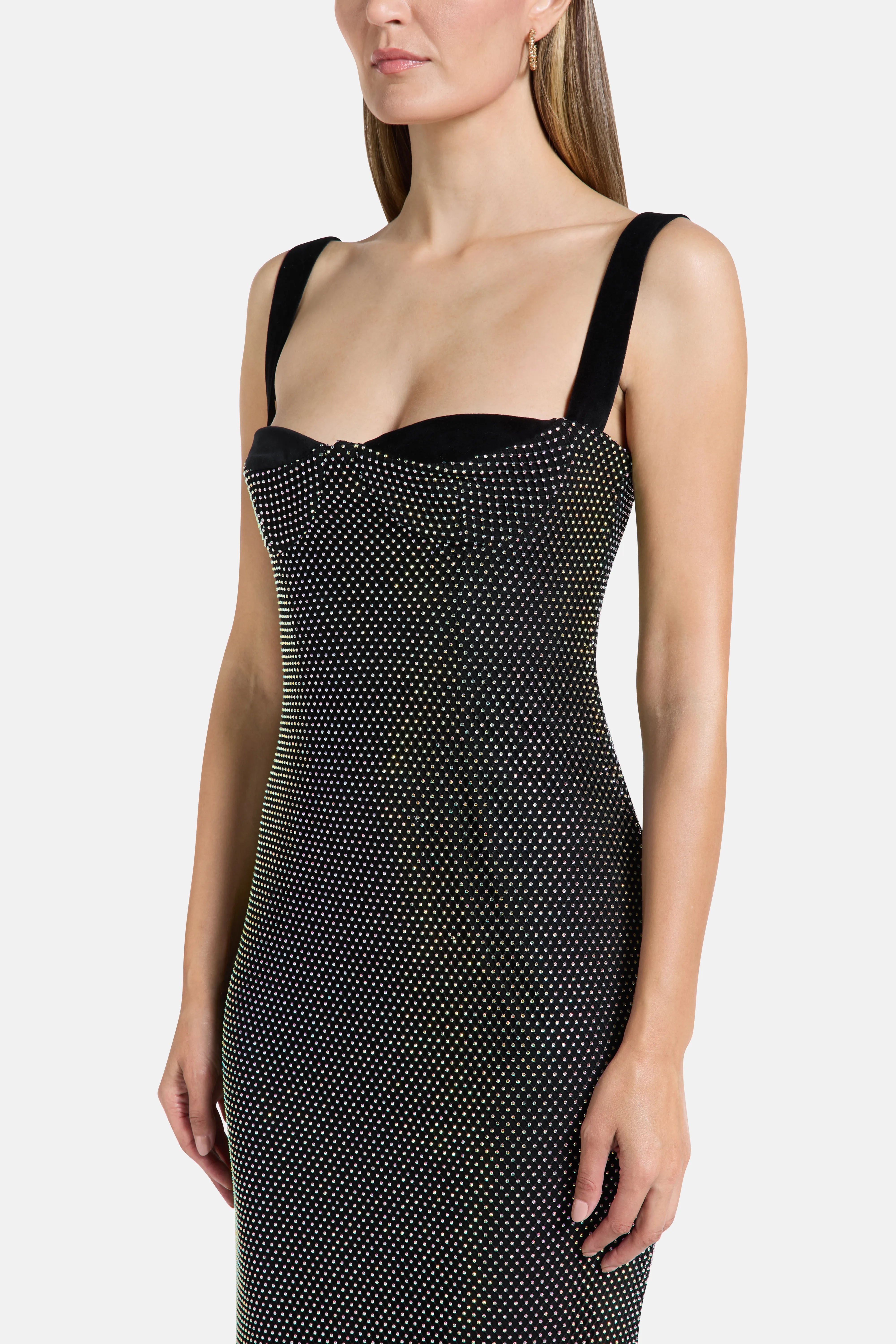 Channing Sleeveless Midi Dress in Black