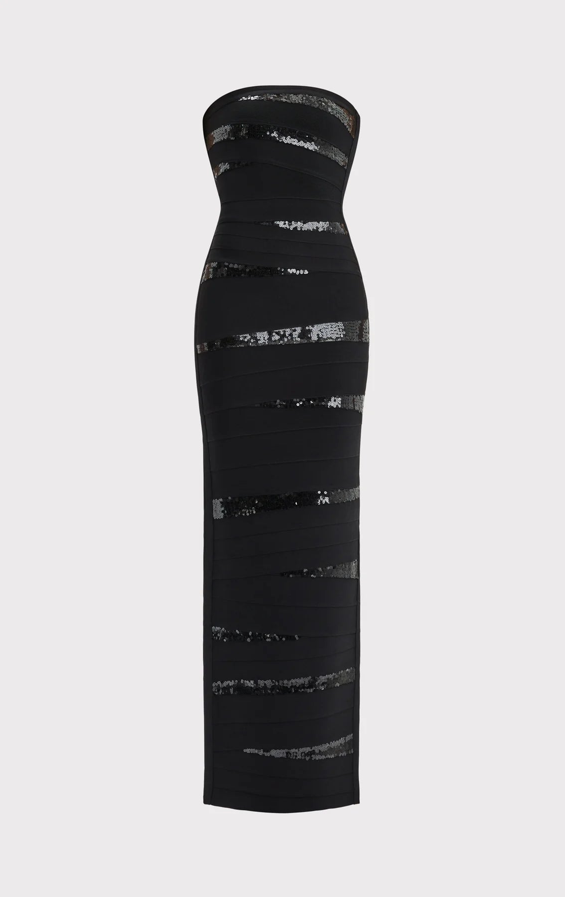 Chiara Bandage Knit Maxi Dress in Black