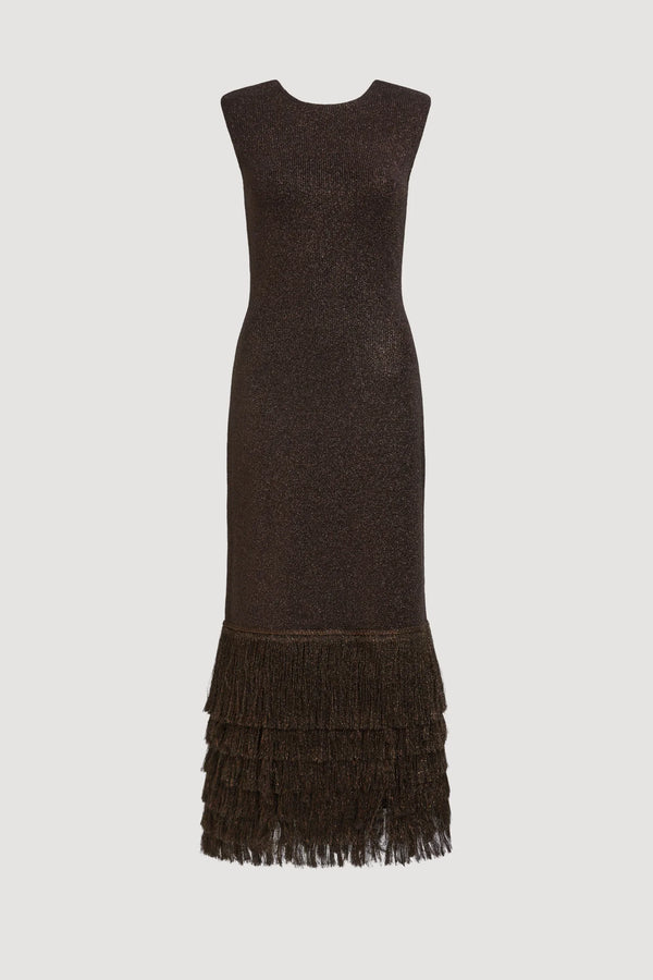 Breeze Knit Midi Dress In Brown