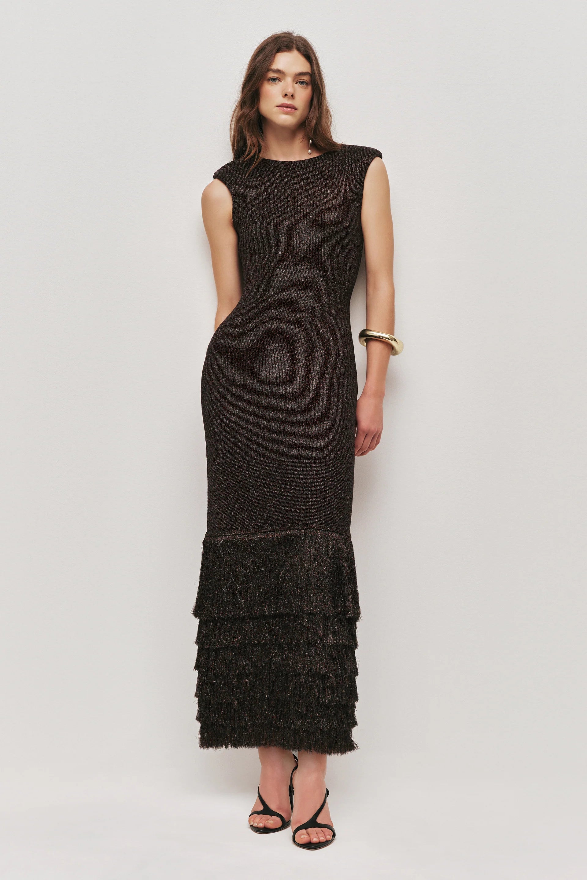 Breeze Knit Midi Dress In Brown