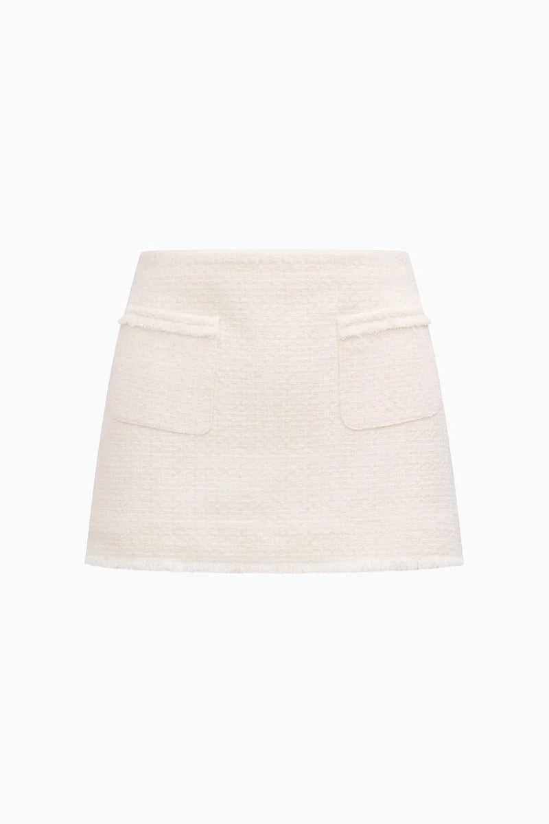 Breya Wool Mini Skirt In Cream