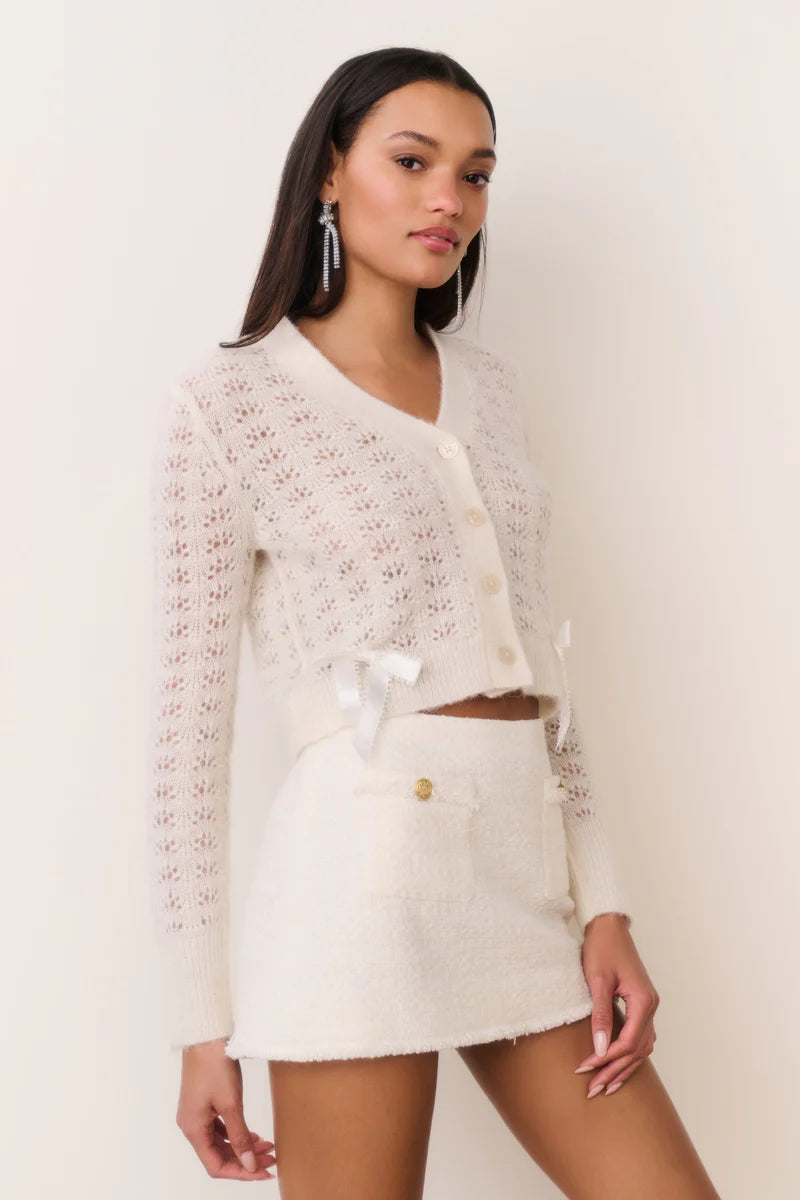 Breya Wool Mini Skirt In Cream