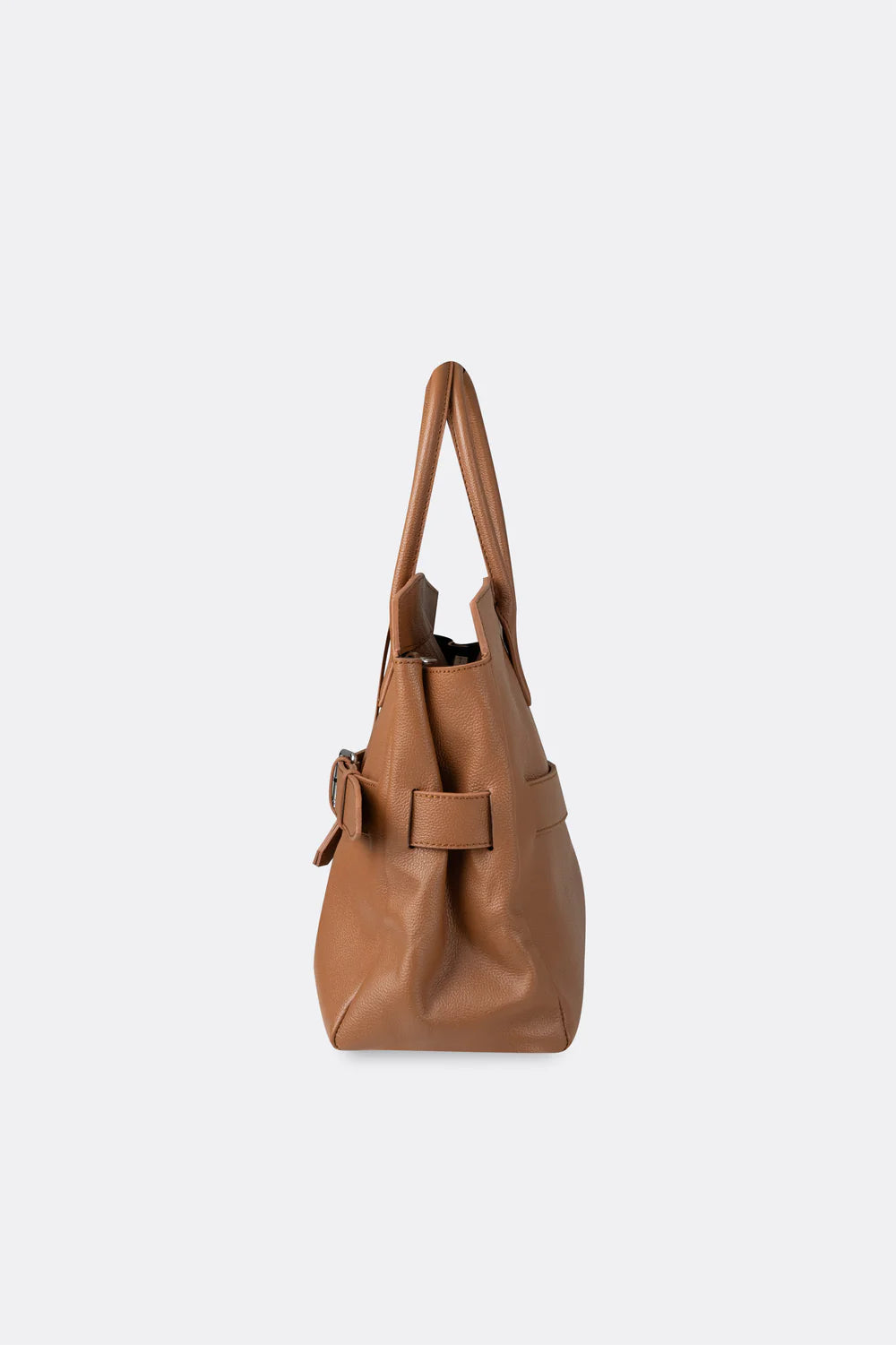 Affix Grain Leather Shoulder Bag in Brown