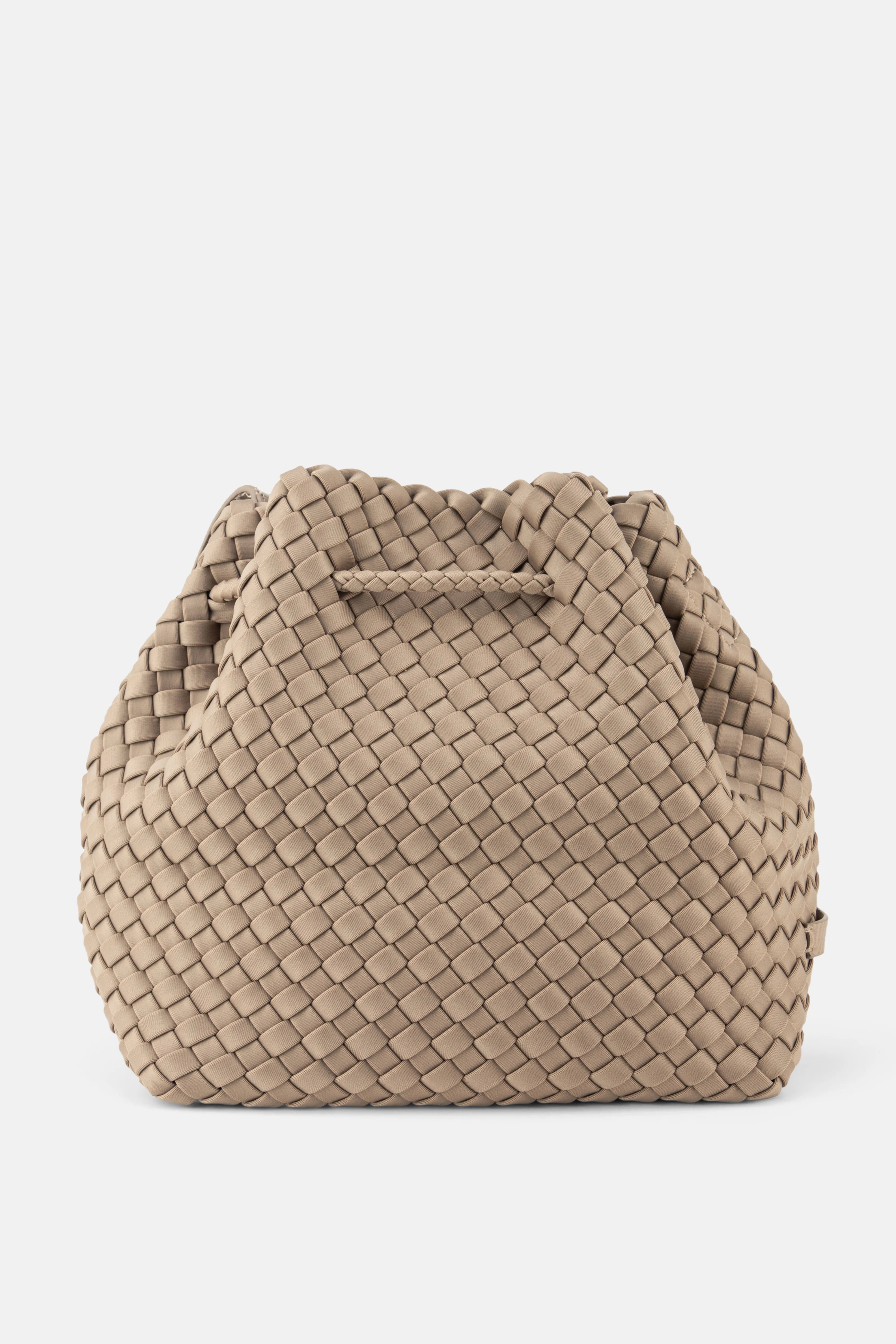 Gramercy Woven Bucket Bag in Beige